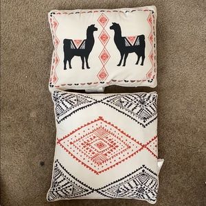 Aztec design throw pillows